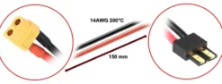 Absima Ladekabel XT60 auf TRX-Stecker 15cm