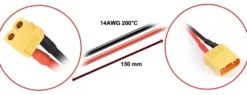 Absima Ladekabel XT60 Buchse - XT90 Stecker 150mm