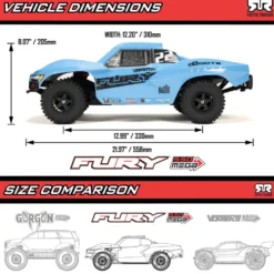 Arrma Fury Mega 550 2WD Short Course Truck RTR 1:10 (mit Akku & Ladegerät) Rot