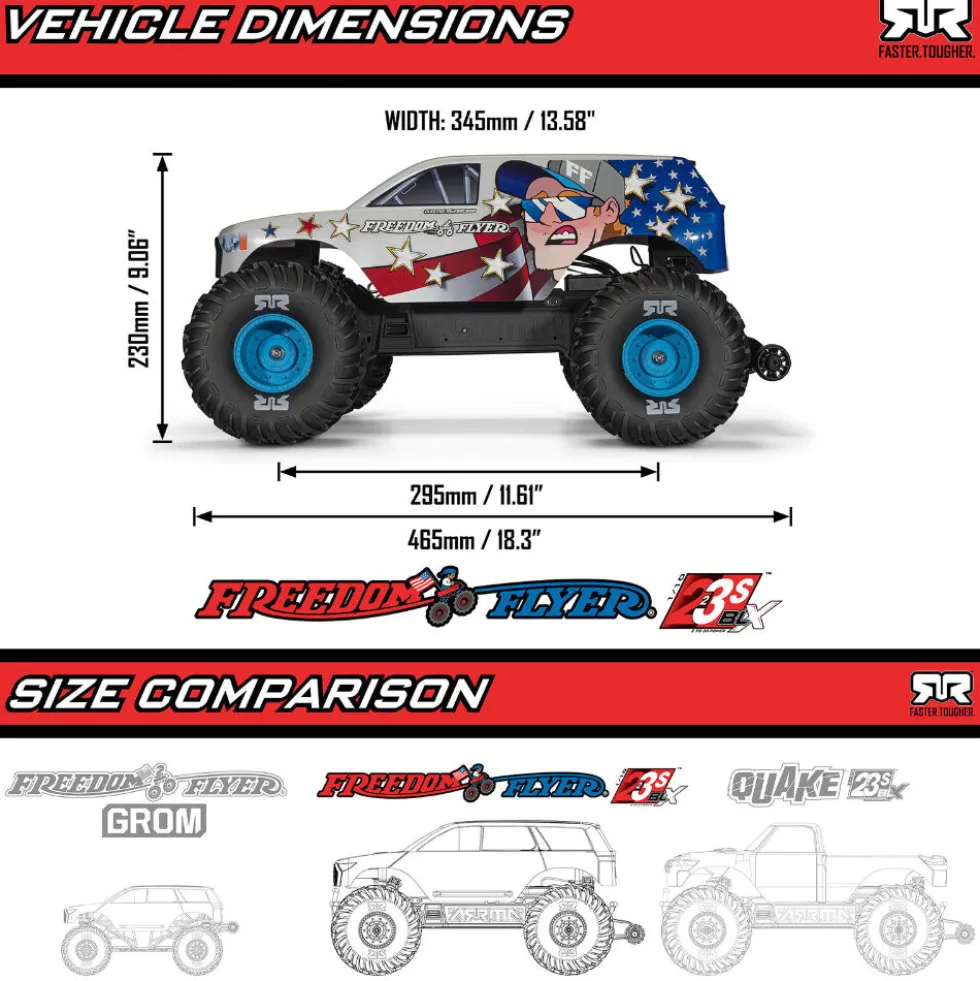 Arrma Gorgon 223S 2WD RTR Brushless Monster Truck 1:10 Freedom Flyer