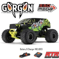 Arrma Gorgon 4X2 Mega 550 Brushed Monster Truck RTR 1:10 Yellow
