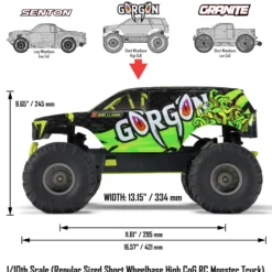 Arrma Gorgon 4X2 Mega 550 Brushed Monster Truck RTR 1:10 Yellow