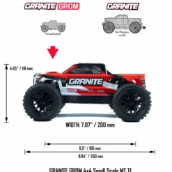 Arrma Granite Grom Mega 380 Brushed 4X4 Monster Truck RTR 1:18 (mit Akku + Lader) rot/weiß