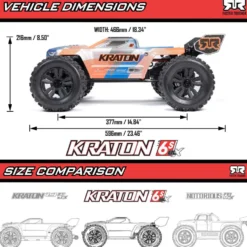 Arrma Kraton 6S 4x4 Brushless Speed Truck RTR 1:8 Blau/Pink