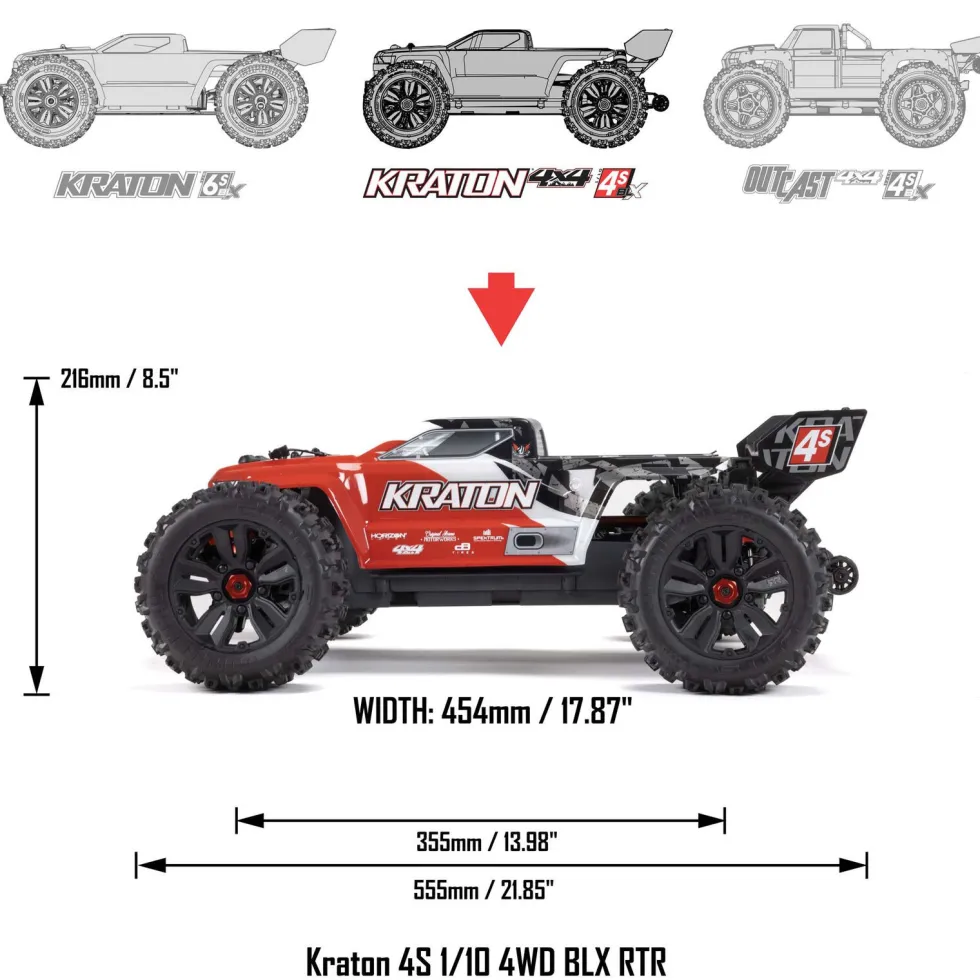 Arrma Kraton 4X4 4S V2 BLX Speed Monster Truck RTR 1:10 Green