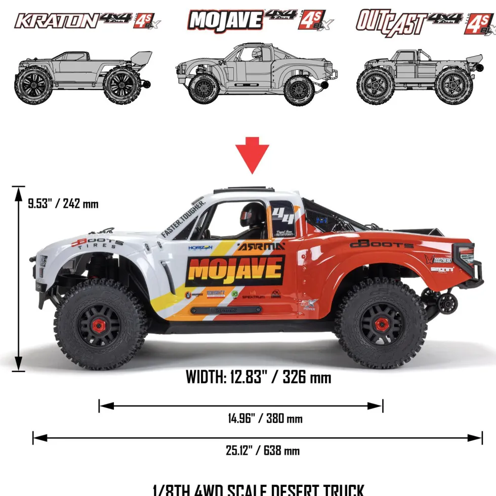 Arrma Mojave 4S 4WD BLX 1:8 Desert Truck RTR Blau