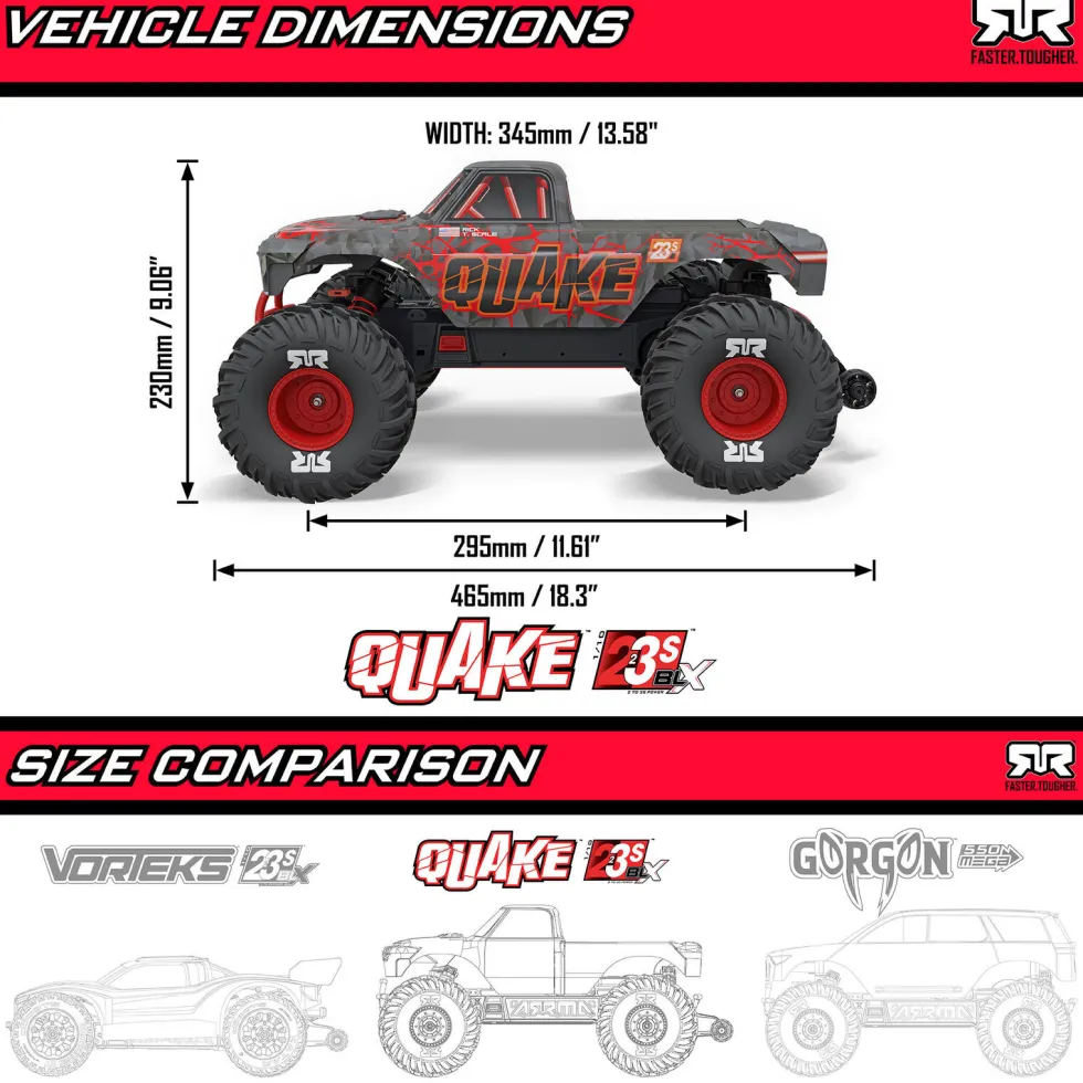 Arrma Quake 223S DSC 2WD Brushless Monster Truck RTR 1:10 Purple