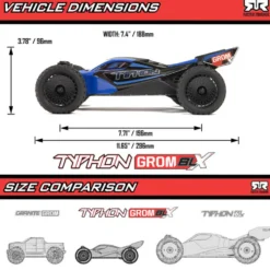 Arrma Typhoon Grom 223S DSC 4X4 RTR 1:16 Brushless Buggy rot (incl. Akku / Lader)
