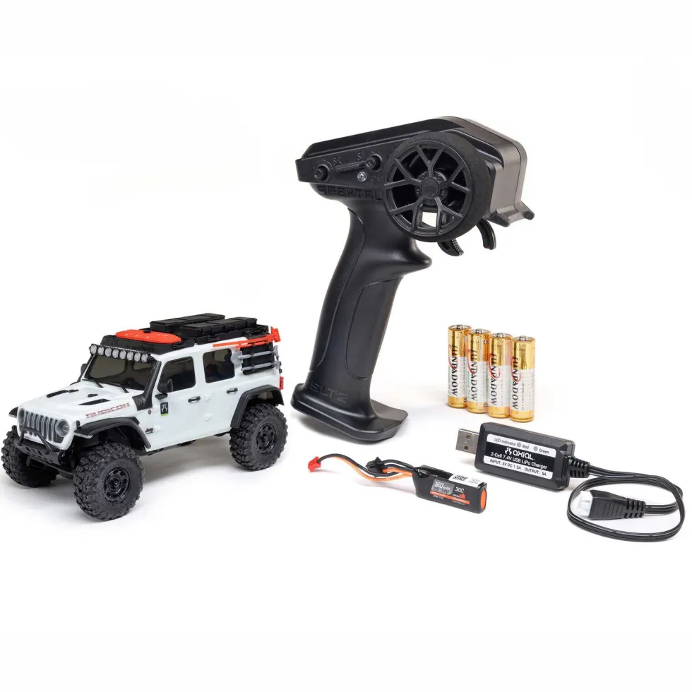 Axial SCX30 Jeep Wrangler JLU 4X4 RTR Brushed Rock Crawler 1:30 RTR Weiss