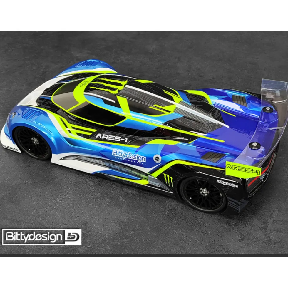 BittyDesign Karosserie ARES-1 GT 190mm 1:10 (unlackiert)