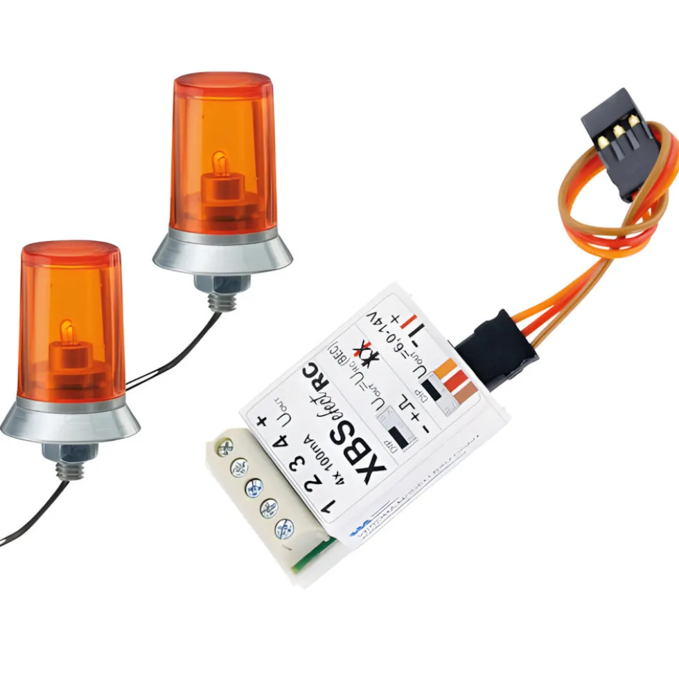 Carson 500907125 Rundumleuchten orange mit elektr. Schalter 1:16
