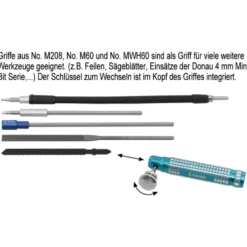Donau Elektronik M60 Profiline Nadelfeilen Set 7-tlg. mit Metallgriff