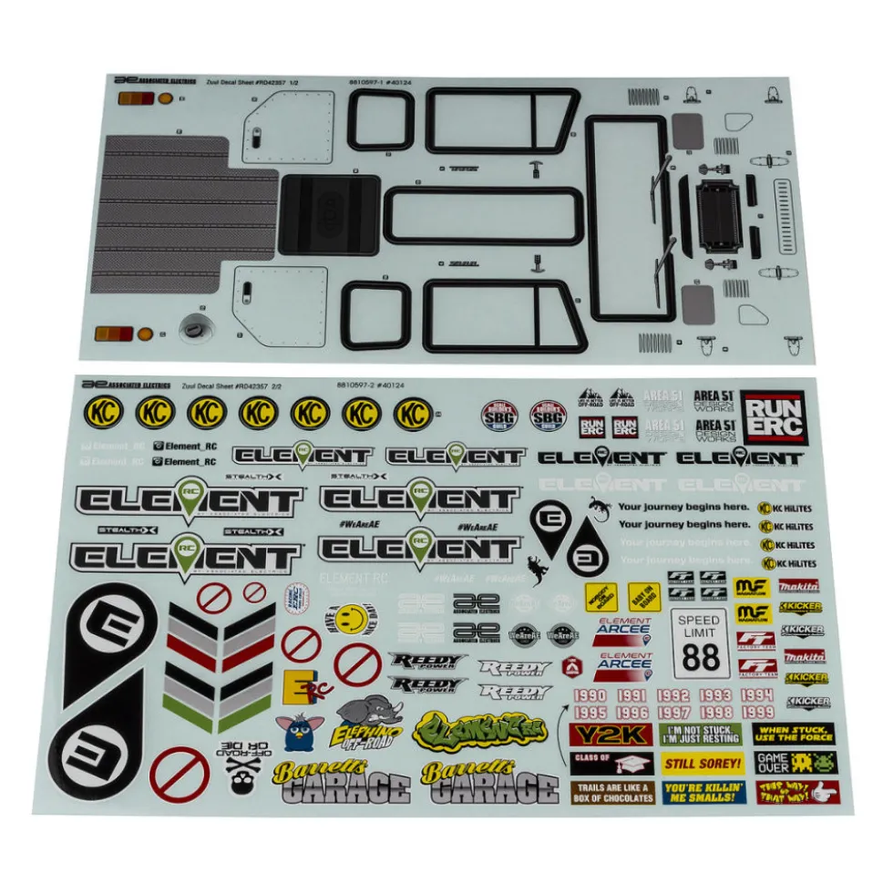 Element RC Enduro Aufkleber / Decals Zuul