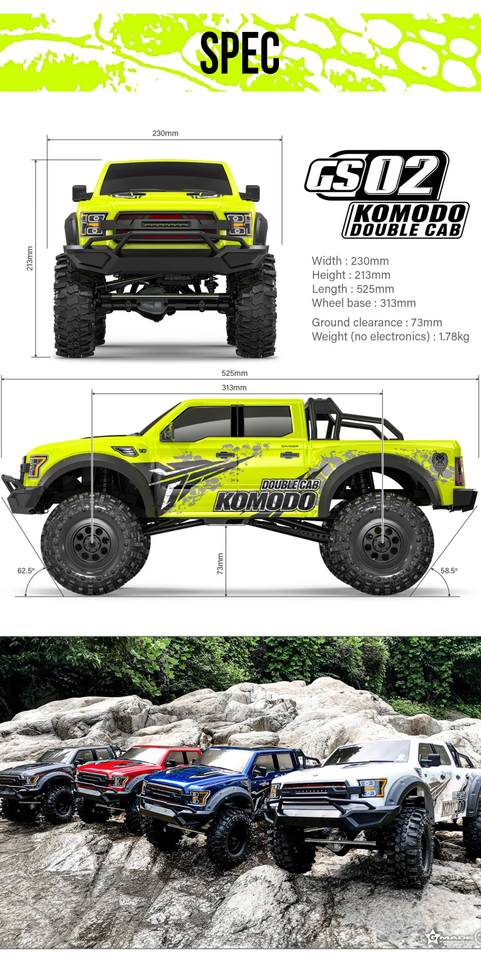 Gmade GM57004 Komodo Double Cab TS 1:10 GS02 Bausatz