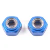 GPM Alu Radmitnehmer/Sechskantadapter vorne (2 Stk.) für Tamiya DT-02 / DT-03 Blau