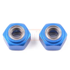 GPM Alu Radmitnehmer/Sechskantadapter vorne (2 Stk.) für Tamiya DT-02 / DT-03 Blau