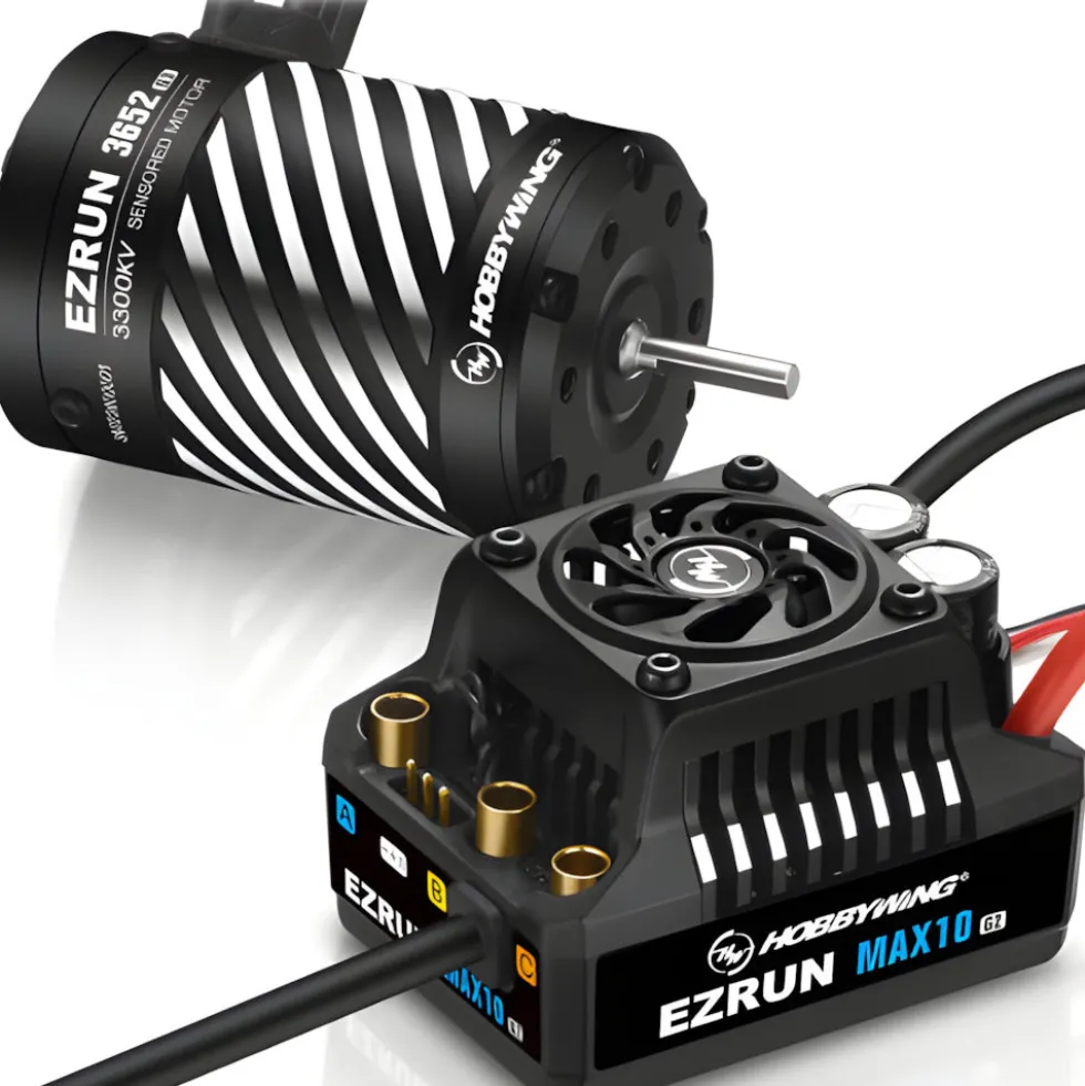 Hobbywing Ezrun MAX10 G2 80A Combo mit Motor 3652SD-3300kV 3,175 Welle