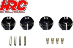 HRC Racing Alu 12mm Radmitnehmer (6mm breit) Schwarz (4)