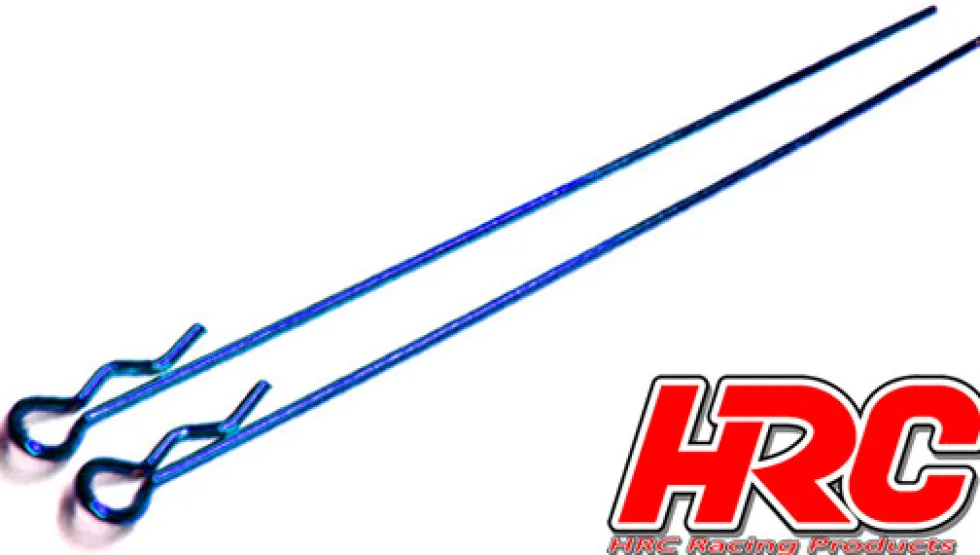 HRC Racing Karosserieklammern - 1/10 - Lang - Klein Kopf - Blau (10 Stk.)