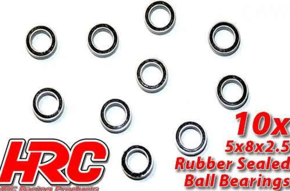 HRC Racing Kugellager 5x 8x2.5mm Gummidichtung (10)