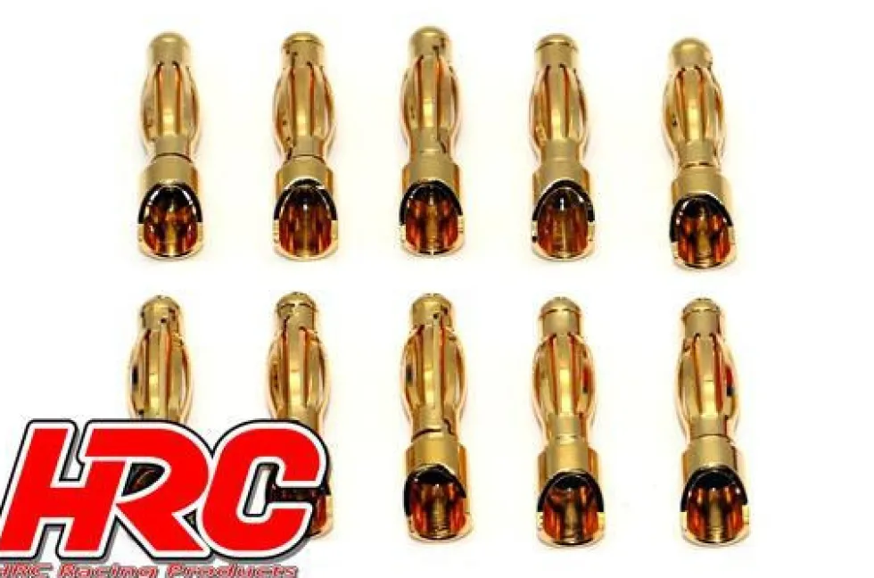HRC Racing 4mm Goldkontakt Stecker (10)