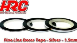 HRC Racing Zierband / Zierstreifen / Bodylines 1.5mm silberfarbend (15m)