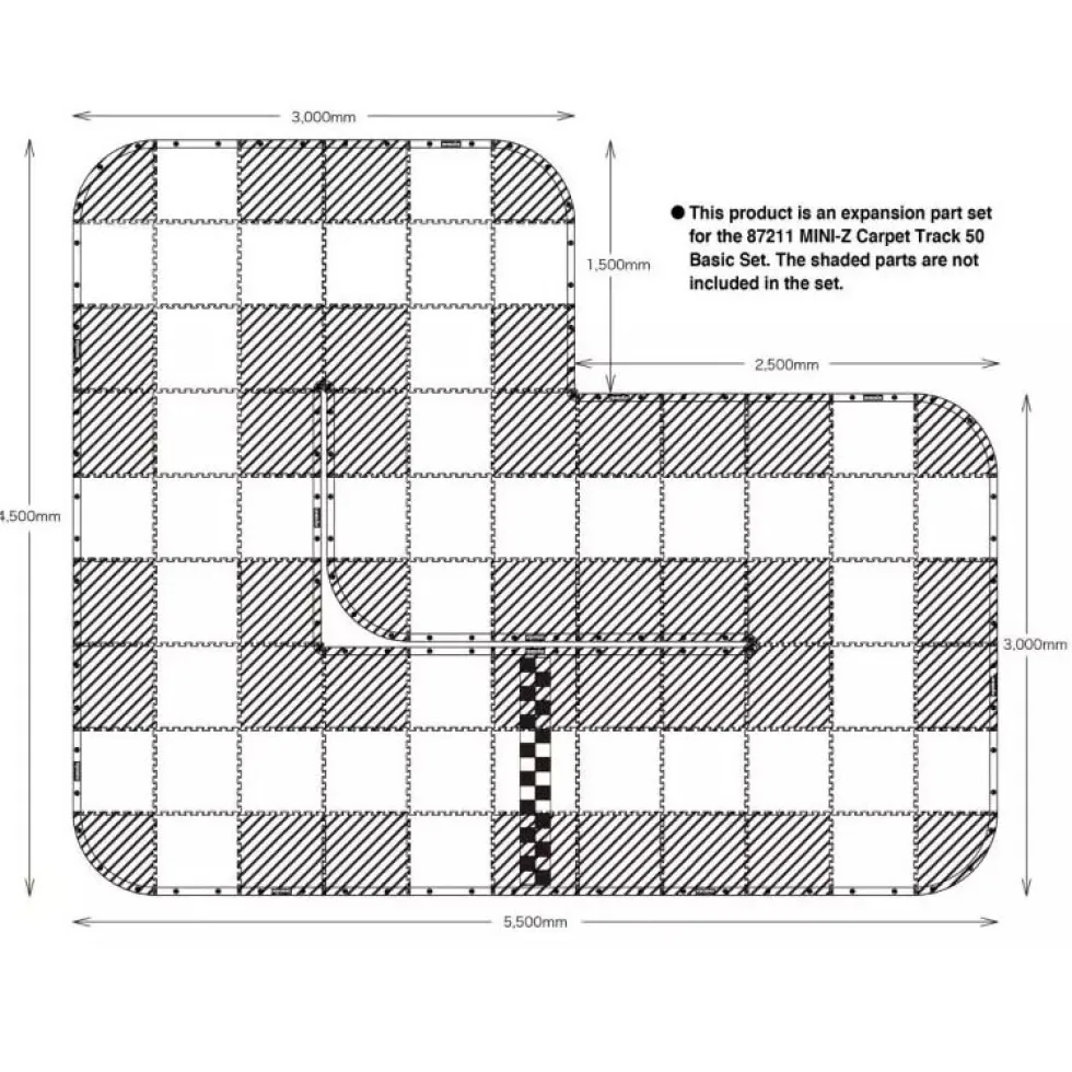 Kyosho Mini-Z Carpet Track 50 Expansion Set 50x50 (44)