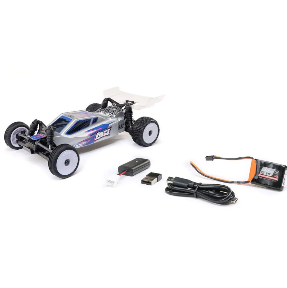 Losi Micro-B 2S 2WD RTR Race Buggy (mit Akku + Lader) 1:24 Silver