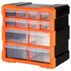 Robitronic Kleinteilemagazin orange/schwarz mit 12 Schubladen