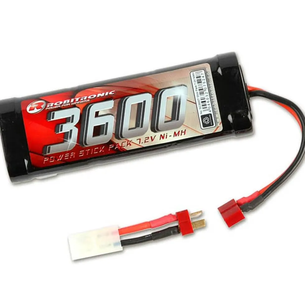 Robitronic NiMH 7,2V, 3600mAh, Stick Pack, T-Stecker & Tamiya