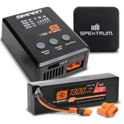 Spektrum Smart Powerstage Bundle:1300mAh 3S 30C LiPo Battery (IC2) / S100 Charger / 65W Power Block / Adapter