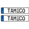 Tamico Kennzeichen "TAMICO" Deutschland EU 1:10 3D 2er Set