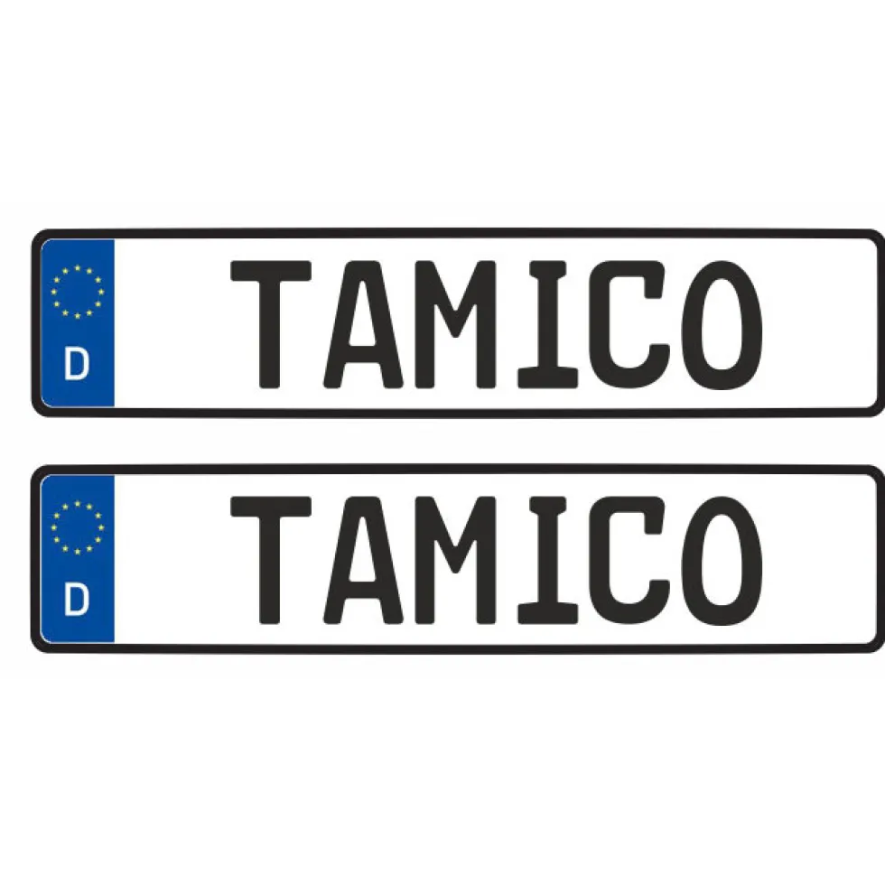 Tamico Kennzeichen "TAMICO" Deutschland EU 1:10 3D 2er Set