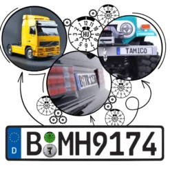Tamico Wunschkennzeichen Deutschland EU 3D 2er Set
