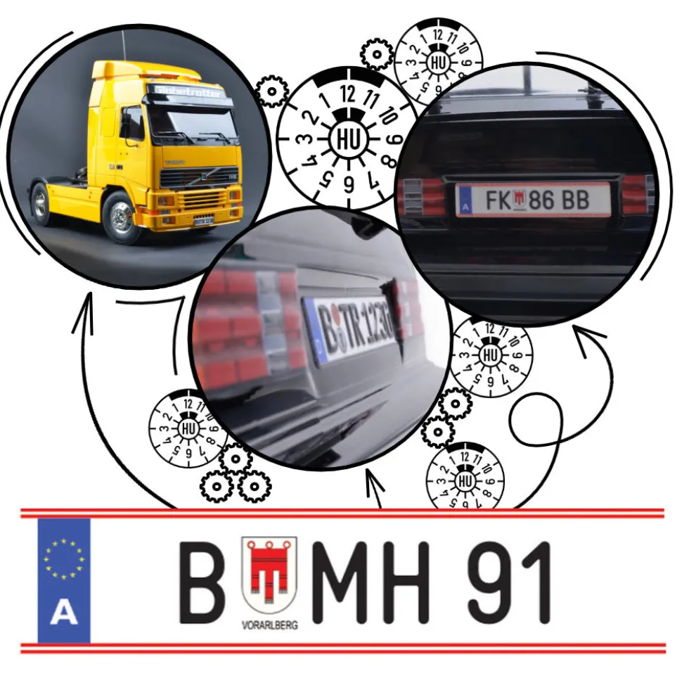 Tamico Wunschkennzeichen Österreich EU 3D 2er Set
