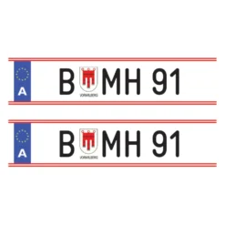 Tamico Wunschkennzeichen Österreich EU 3D 2er Set