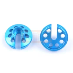 Tamiya 19804743 Alu Federteller blau (2) für Big Bore-Dämpfer (54504)