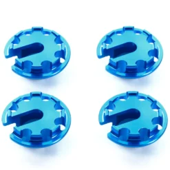 Tamiya 54776 Alu Federteller +1mm (4) blau für TRF-Dämpfer