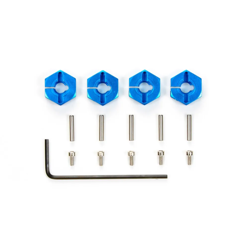 Tamiya Alu Sechskant-Radmitnehmer (4 Stk., blau) TA04 / TB-02 #53570