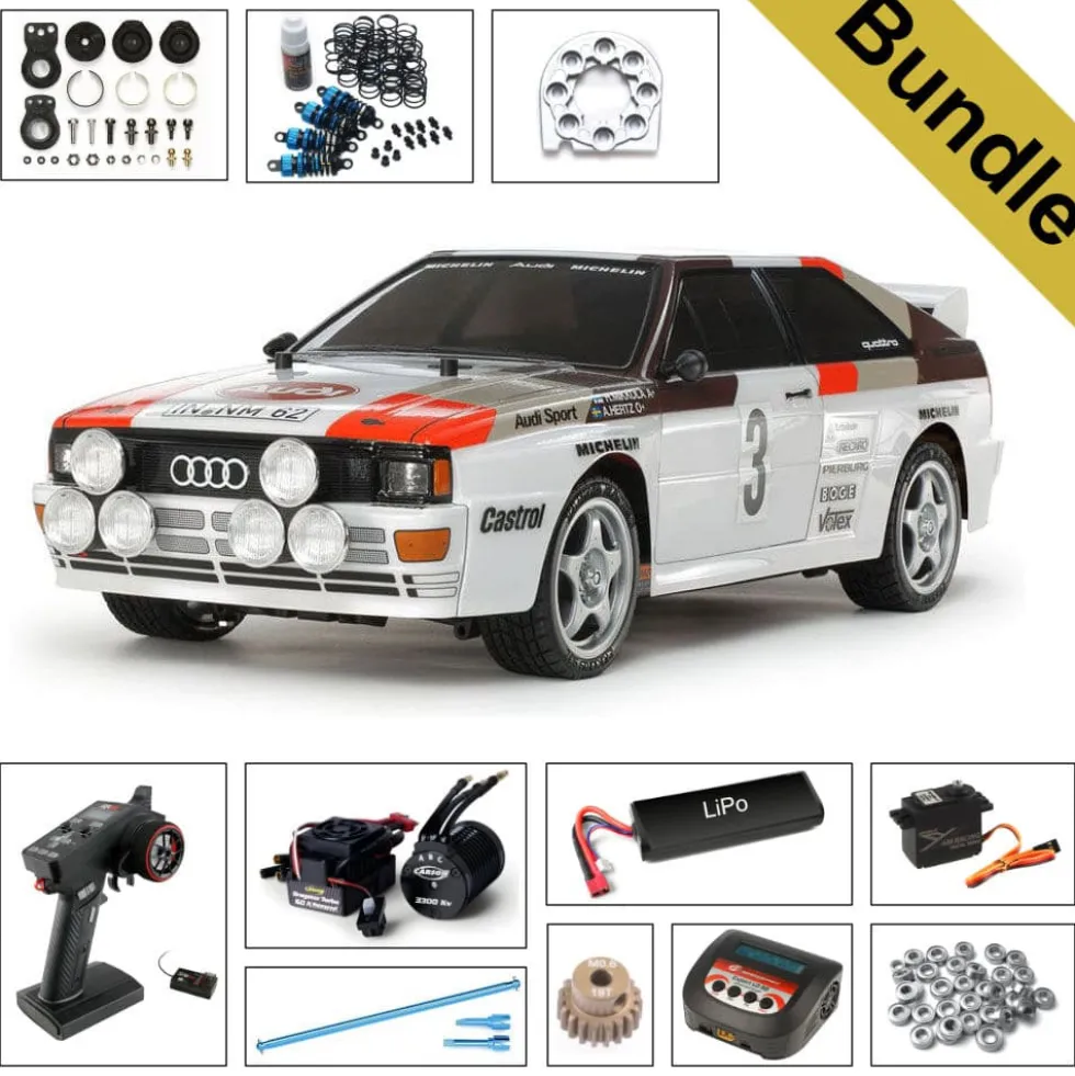 Tamiya 58667 Audi Quattro Rally A2 TT-02 BUNDLE "Gold"