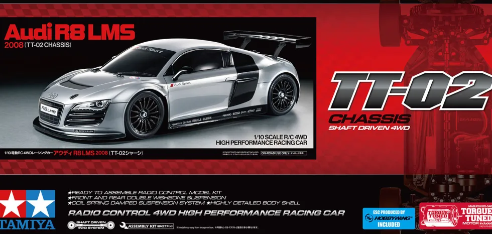 Tamiya 58749 Audi R8 LMS 2008 (TT-02) Bausatz 1:10