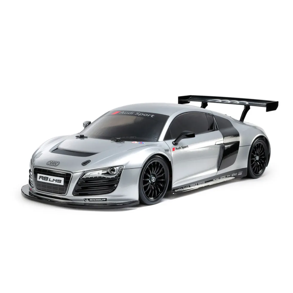 Tamiya 47517 Audi R8 LMS 2008 (TT-02) Bausatz 1:10 Silber vorlackiert
