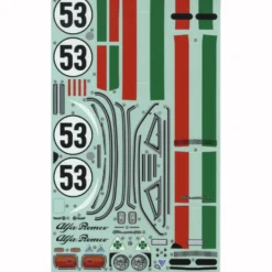 Tamiya 19490114 Aufkleber/Sticker Alfa Romeo Giulia Club RS