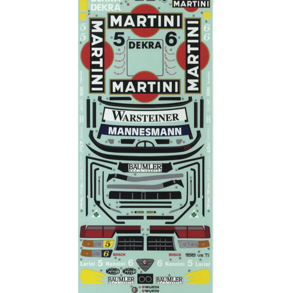 Tamiya 19495845 Aufkleber / Sticker Alfa-Romeo 155 V6 TI Martini
