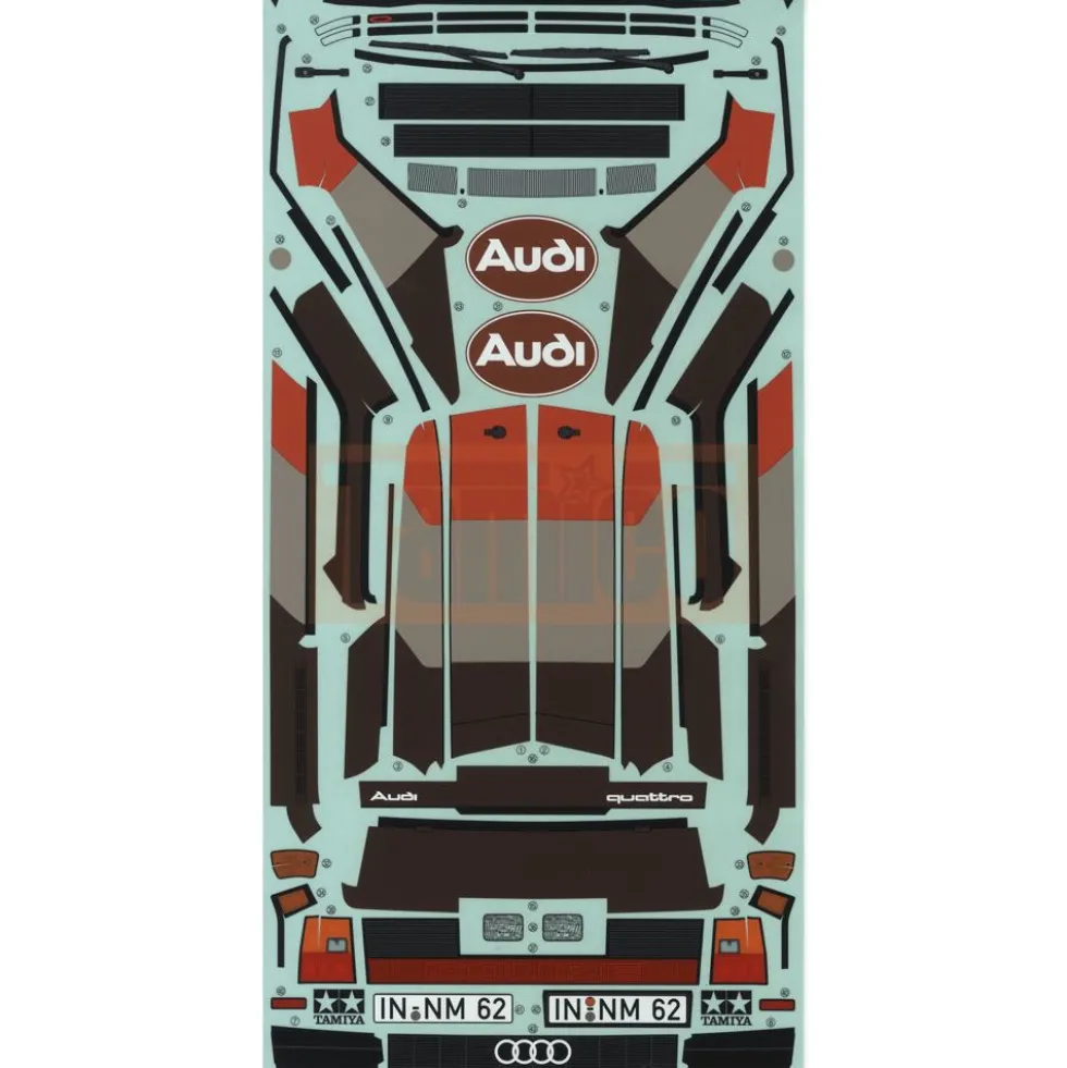 Tamiya 19495966 Aufkleber / Sticker Audi Quattro Rally