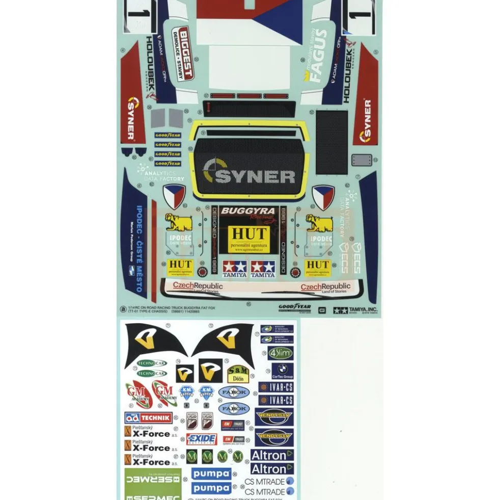 Tamiya 19495952 Aufkleber / Sticker Buggyra Fat Fox