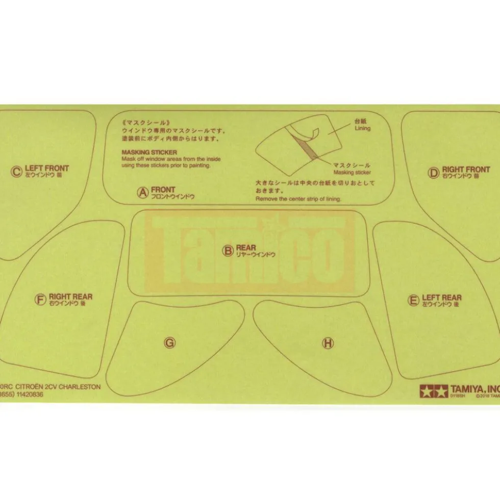 Tamiya 19495931 Aufkleber / Sticker Citroen 2CV Charleston
