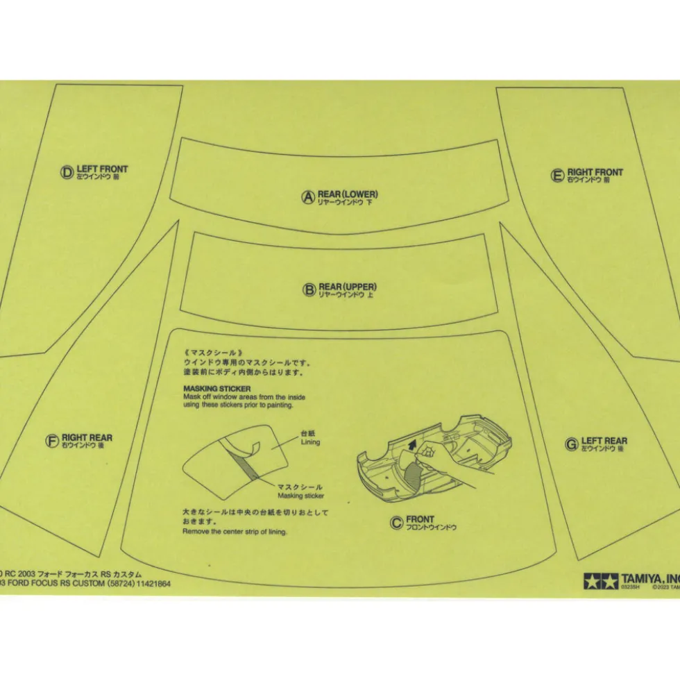 Tamiya 19490102 Aufkleber / Sticker Ford Focus RS Custom