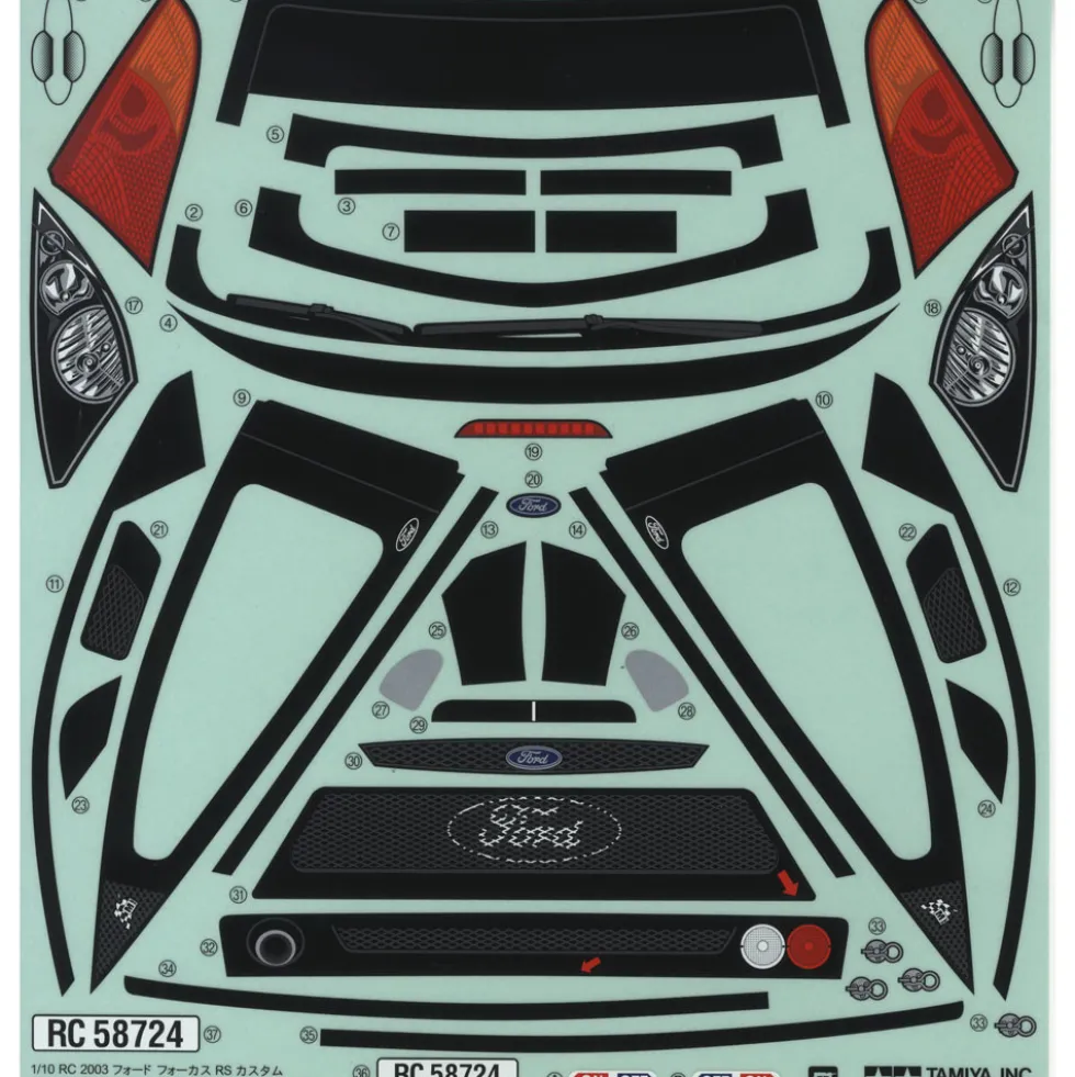 Tamiya 19490102 Aufkleber / Sticker Ford Focus RS Custom