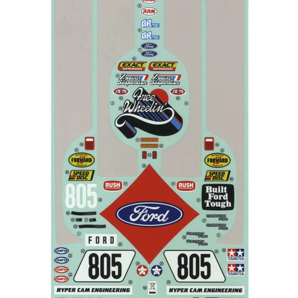 Tamiya 19490176 Aufkleber / Sticker Ford F-150 Ranger 58759